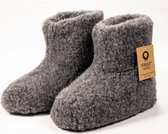 Chaussons en laine - modèle boot - gris - taille 48