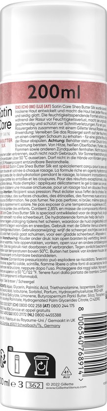 Gillette Satin Care scheergel, vochtinbrengend voor de droge huid. 200ml.