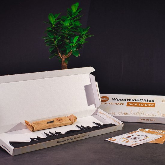 Debout Skyline Gand Bois Zwart - 60 cm - Décoration design - Décoration à poser