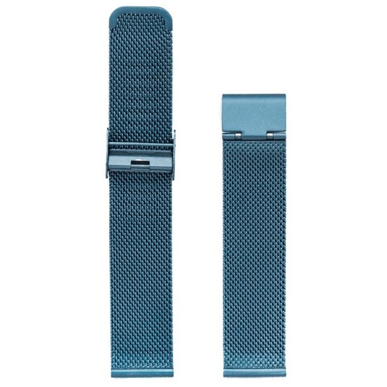 Milanese Mesh Fijn Geweven Horlogebandje Roestvrij Staal + opening tool - Lichtblauw 24mm