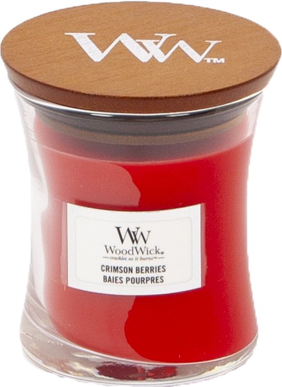 WoodWick Geurkaars Mini Candle - Crimson Berries - 20 branduren - 85gr - 8 cm / ø 7 cm