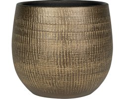 Ter Steege Plantenpot - metal look - goudkleurig - D26 x H25 cm - bloempot