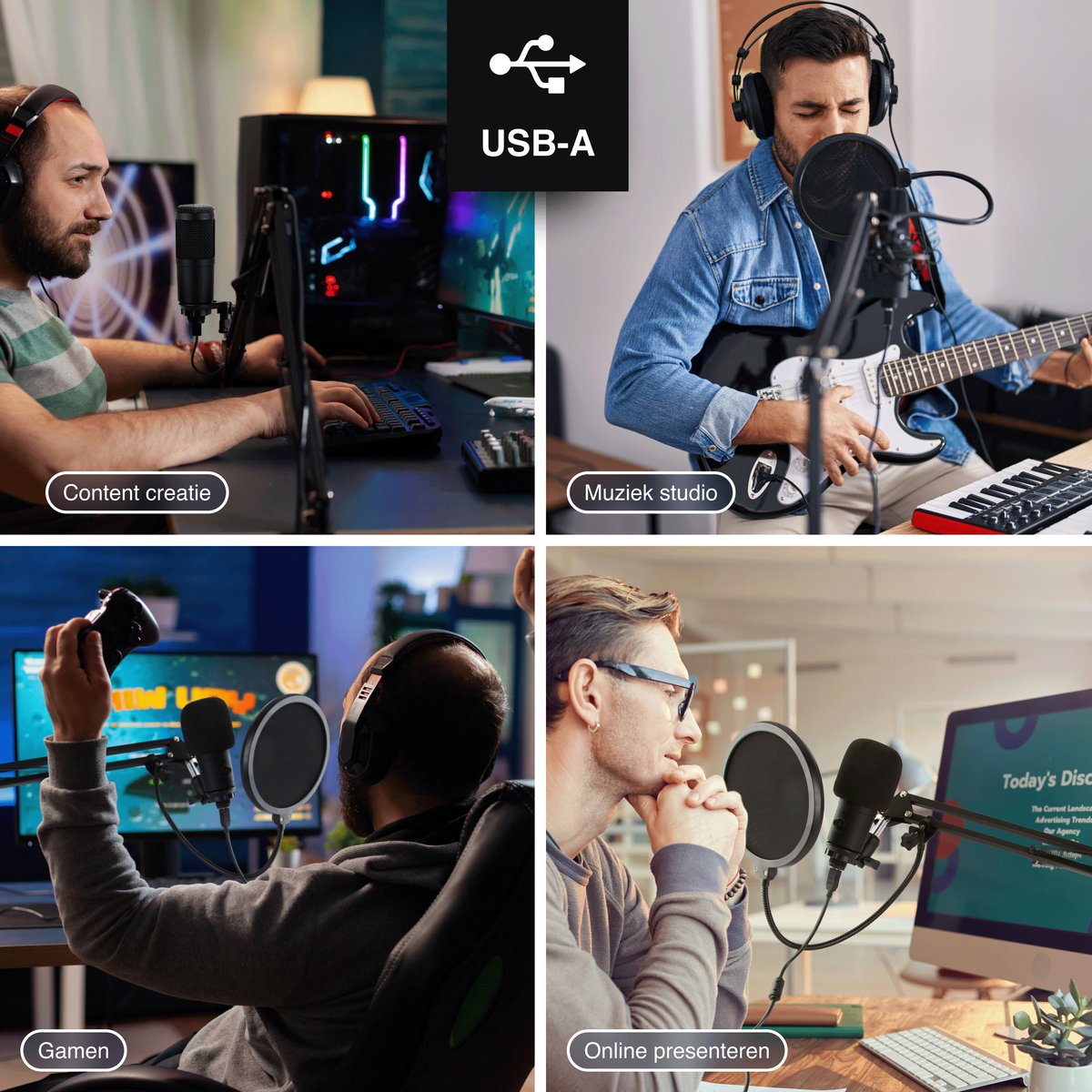 FIFINE Gaming Microphone with Arm for PC MAC PS4 PS5, USB Microphone PC for Streaming Podcast Studio, Mute Button, Pop Filter, Shockmount