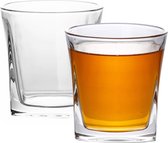 Intirilife 2x whiskyglas in CRYSTAL CLEAR 'VINTAGE' - ouderwets kristallen whiskyglas loodvrij in sculpturaal design vaatwasserbestendig perfect voor scotch, bourbon, whisky en nog veel meer.