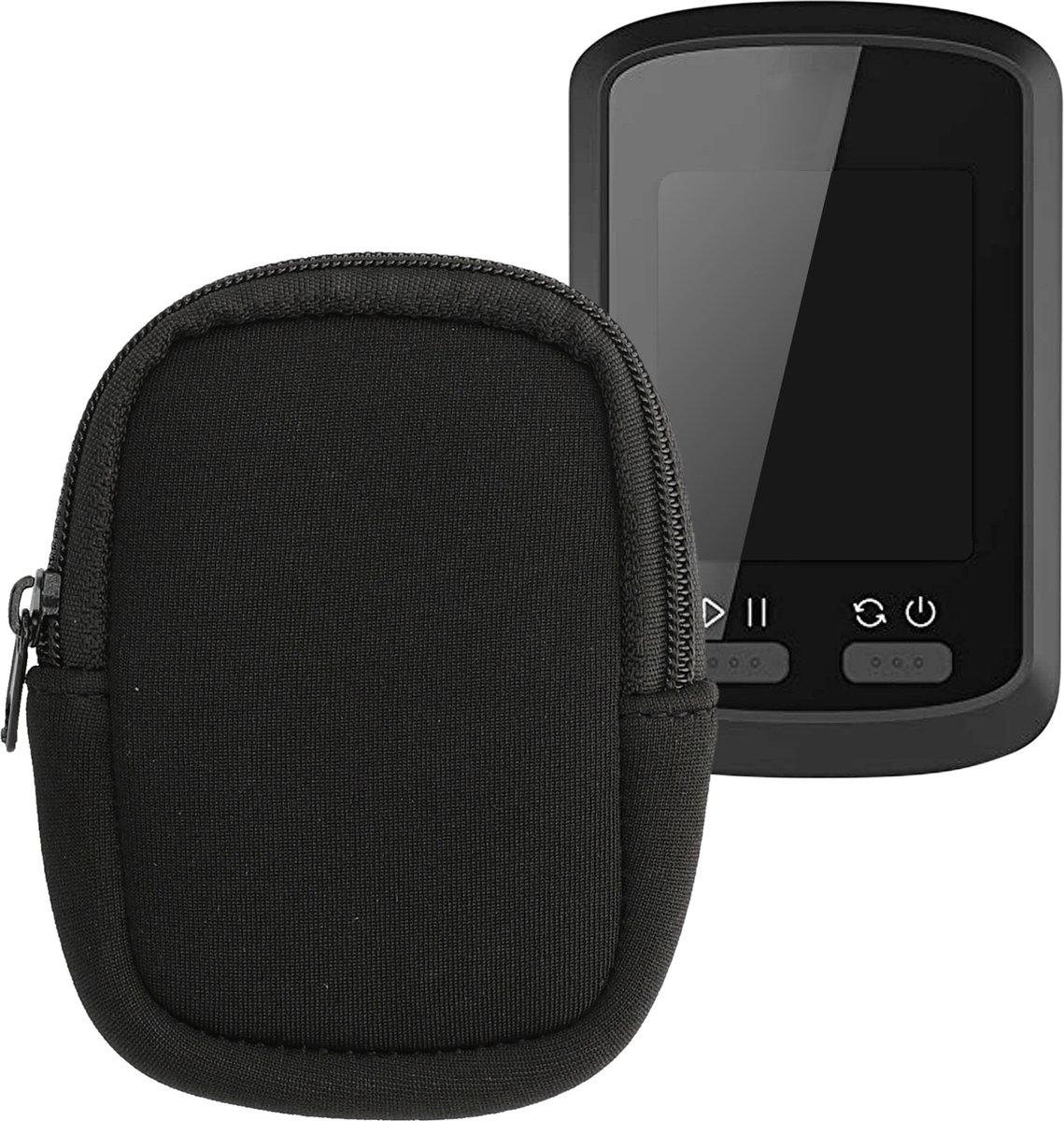 kwmobile Tas compatibel met XOSS G / G+ - Hoes voor Fiets GPS - Van neopreen - Hoesje voor fietsnavigatie in zwart.