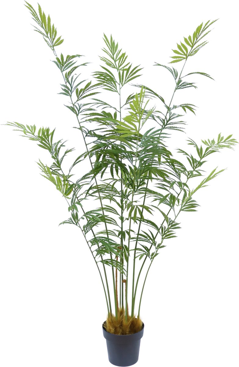 HOMCOM Kunstplant, Realistische Kunstpalm, Perfect Voor Binnen Onderhoudsvriendelijk 90 Cm Hoog Decoratieve Pot Inbegrepen Aosomnl