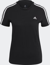 adidas Sportswear Essentials Slim 3-Stripes T-shirt - Dames - Zwart- M kort