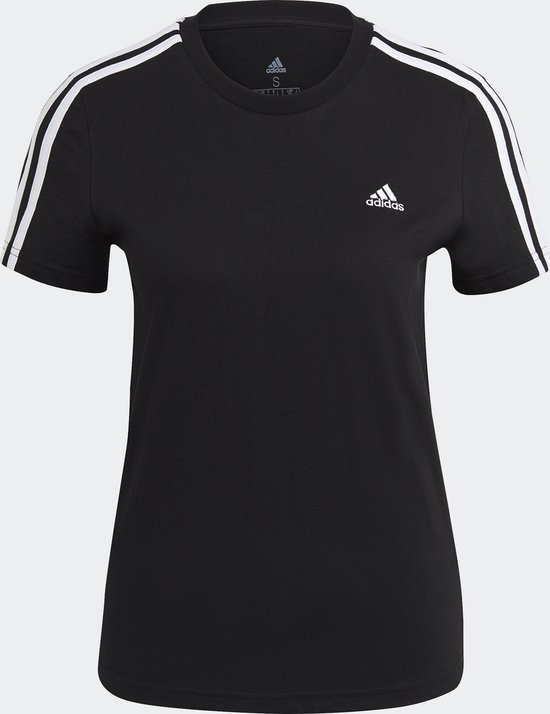 adidas Sportswear Essentials Slim 3-Stripes T-shirt - Dames - Zwart- L