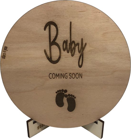 teTekstbord Baby coming soon | voetjes | aankondiging zwangerschap | baby | baby op komst | zwanger | cadeau voor zwangerschap | bekendmaking | kraamkado | pregnancy announcement