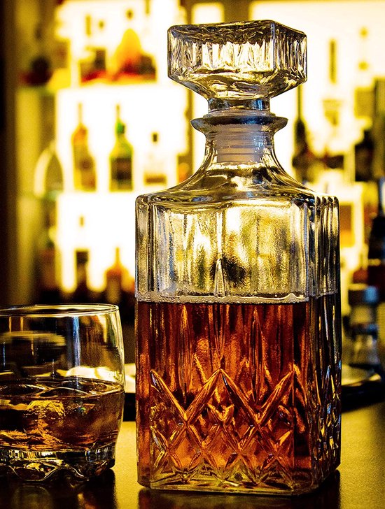 Carafe En Verre Classique Pour Whisky, Cognac - 900 Ml, Design Élégant Avec Bouchon