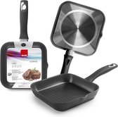Bol.com Ibili Induplus Grillpan - Aluminium - 18x18cm aanbieding