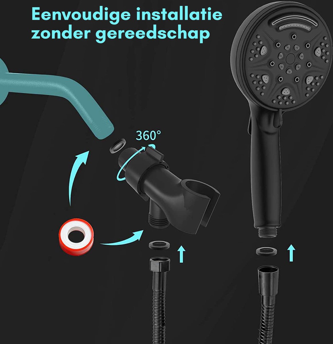 Salvano Douchekop Waterbesparend Hoge Kwaliteit Handdouche 9