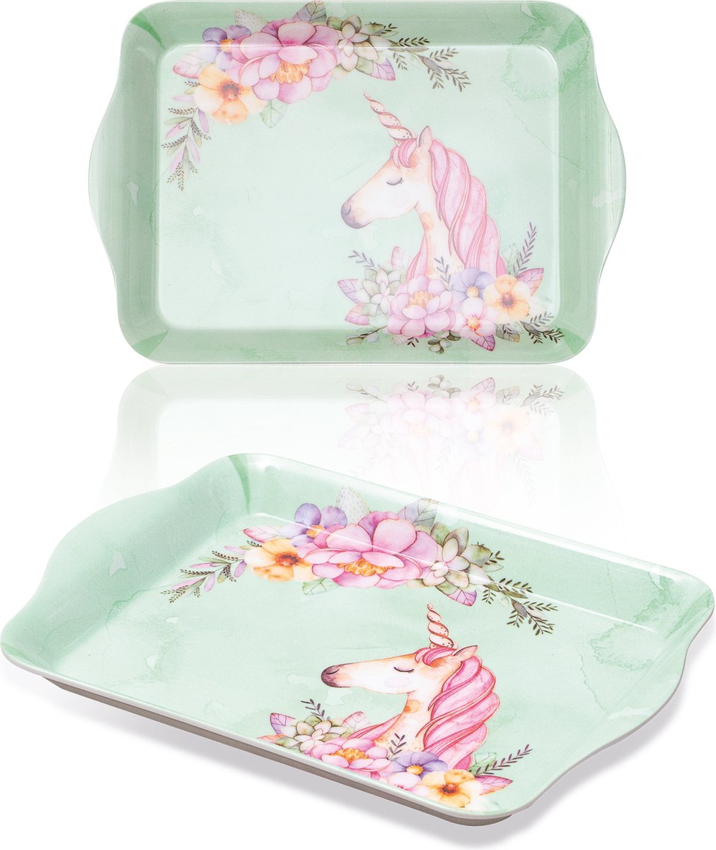 St. Helens Home & Garden mini melamine dienblad - 21 x 14 cm - unicorn
