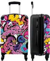 NoBoringSuitcases.com - Grote koffer - Kinderkoffer roze meisjes - Reiskoffer met 4 wielen - Trolley op wieltjes 60 liter - Bagage rolkoffer groot kinderen - Ruimbagage valies 20kg - Reisbagage TSA slot - Suitcase large - Reisbagage & reisaccessoires