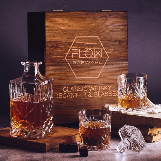carafe / verre cristal / Set pour verres à Whisky - BarCraft Carafe en verre  broyé