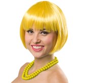 Pruik Bobline - Neon Geel