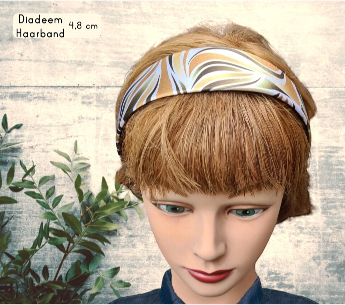 Retro Print (jaren 70) - Diadeem Haarband - PolySatin - 4,8 cm - 1 stuks - Volwassenen Tieners Kinderen (8+ yr) - Casual - Feest Gala Bruiloft