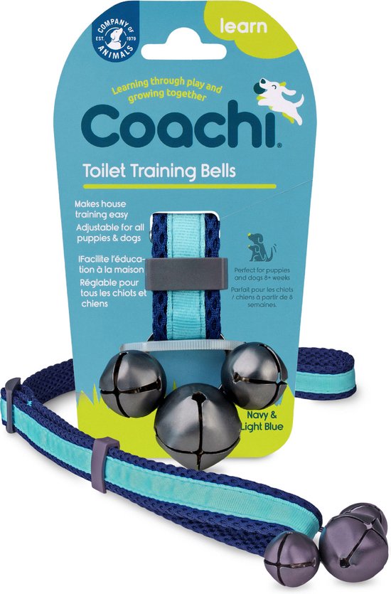 Foto: Coachi toilet training bells hondenopvoeding navy lichtblauw