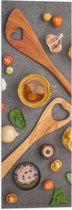 Vlag - Houten Lepels tussen Italiaanse Pasta Ingrediënten - 20x60 cm Foto op Polyester Vlag