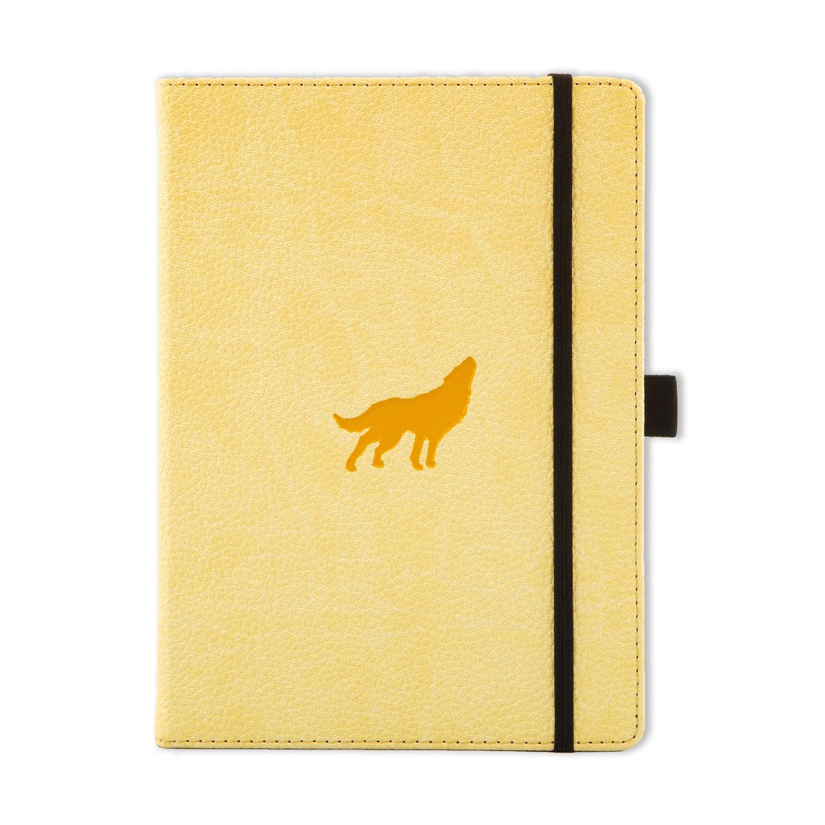 Dingbats* Wildlife A5 Notitieboek – Cream Wolf Stippen – Bullet Journal met 100 gsm Inktvrij Papier – Schetsboek met Harde Kaft, Binnenvak, Elastische Sluiting en Bladwijzer