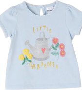 Kort T-shirt voor meisjes met glitter en bloemen