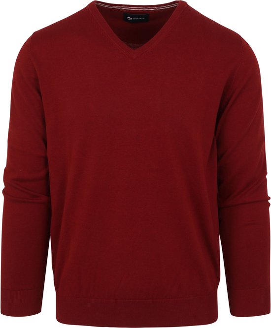 Convient - Pull Vini Col V Rouge - Taille M - Coupe slim
