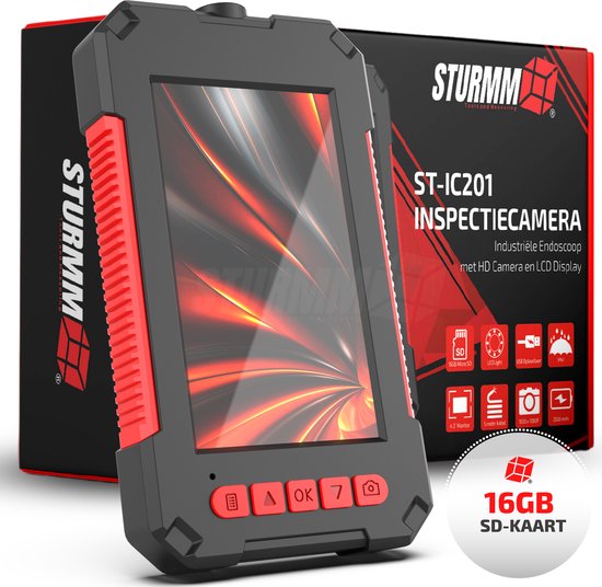 STURMM® ST-IC201 - Industriële Endoscoop met enkele Camera - Professionele Inspectiecamera - 4.3 INCH Display - Inclusief Gratis 16GB Micro SD - 5 Meter kabel
