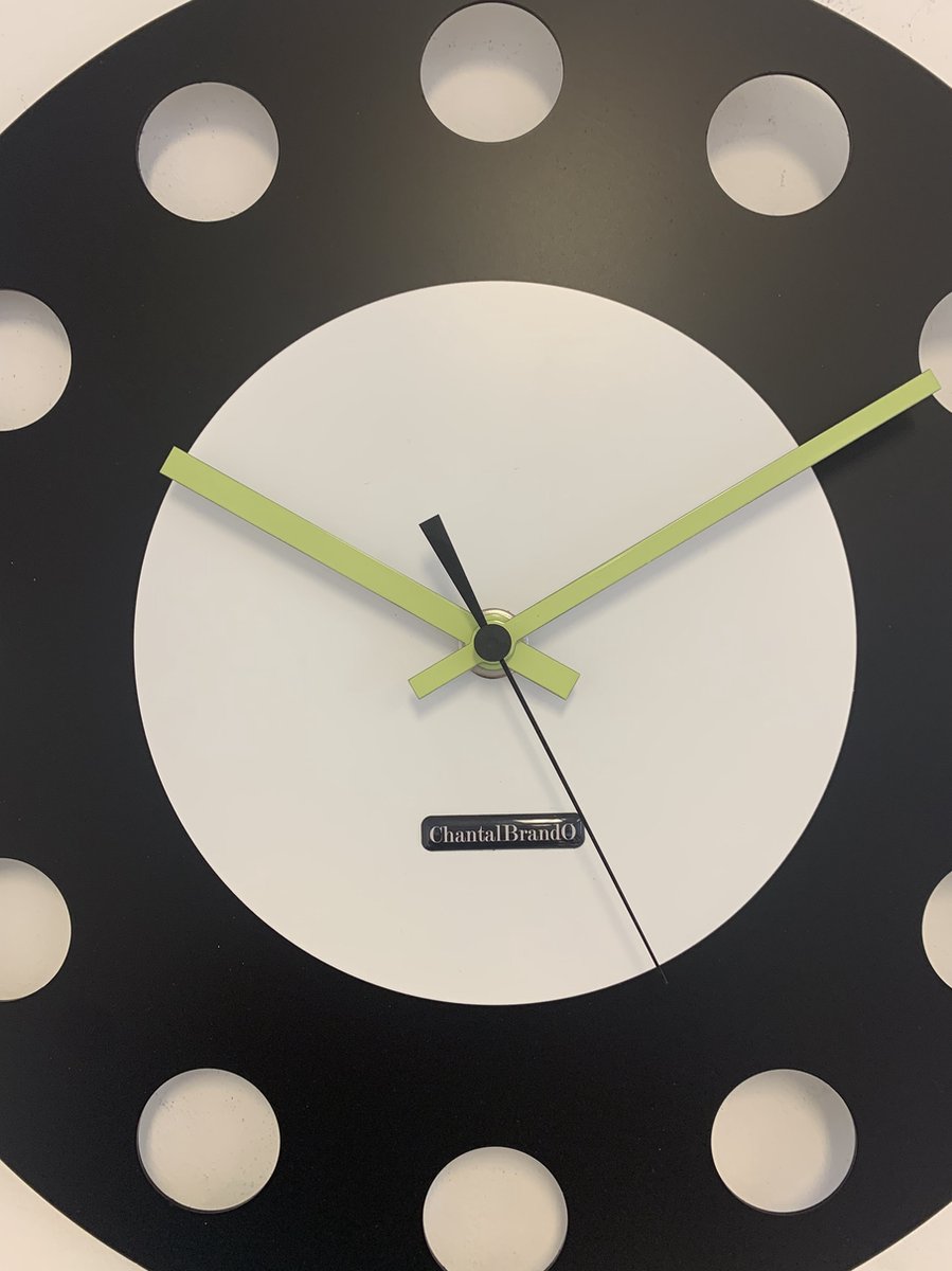 Wandklok ChantalBrandO CETARA BLACK & WHITE -- MODERN DESIGN --