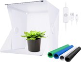 Neewer® - Mini Photo Studio Box - 22cm - Draagbare Fotografie Schietlichttent - Opvouwbare Verlichtingssoftbox met 1 Loden strip - 20 Stuks - SMD - LED-kralen en 4 Achtergronden voor Productweergave - Niet dimbaar - USB Voeding