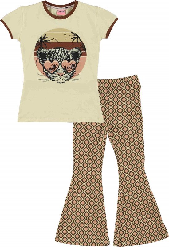 O'Chill - Kledingset - Meisjes - 2delig - Flair broek Philly - Shirt Page - Maat 116-122