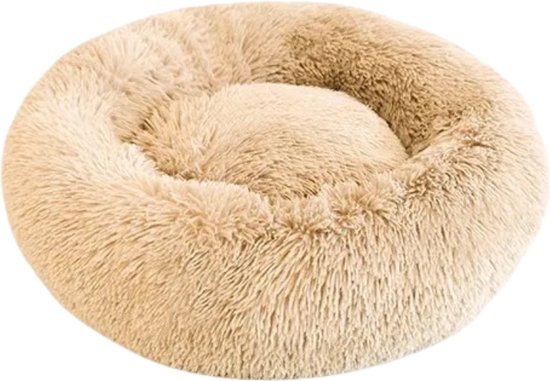 Luxe katten & hondenmand - Fluffy Donut - Heerlijk zacht - Antraciet - 70 cm - Size M