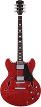 Elektrische gitaar Sire Guitars H7/STR Archtop Transparant Rood Larry Carlton