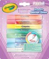 Crayola Pastel - Colle à paillettes lavable, paquet de 8, pour l'école et les loisirs, couleurs pastel assorties