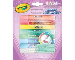 Crayola - Pastel - Hobbylijm - Afwasbare Glitterlijm Pastelkleuren - 8 Stuks - Voor Kinderen