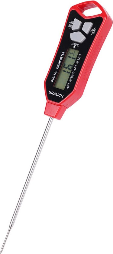 Brauch TP400 - Thermometer - Keukenthermometer - RVS - Voedsel Melk, Vlees, BBQ, Water, Rood - Oven - Brauch