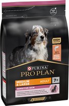 Pro Plan Medium/ Large Adult 7+ Sensitive Skin - Saumon avec Optiage - Nourriture pour chiens - 3 kg