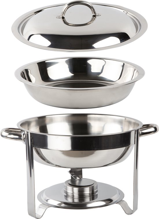 Alora Chafing Dish Rond 45l Per 3 Geschikt Voor Soep Buffet Set Van 3 Voedsel Bol