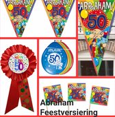 Abraham Feestversiering, 50 Jaar, Verjaardag, Ballonnen, Vlaggenlijn .