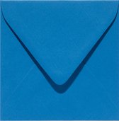50x luxe wenskaartenveloppen vierkant 160x160 mm - 16,0x16,0 cm - 105 gr/m2 blauw