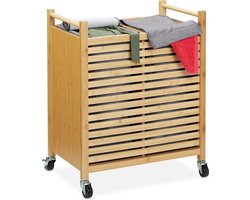 Azuru Wasmand met 2 Vakken en Opbergplank – Wassorteerder – Max. 30 kg - Zwart