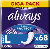 Always Daily Protect - Long - 0% Parfum - Inlegkruisjes - 68 Stuks