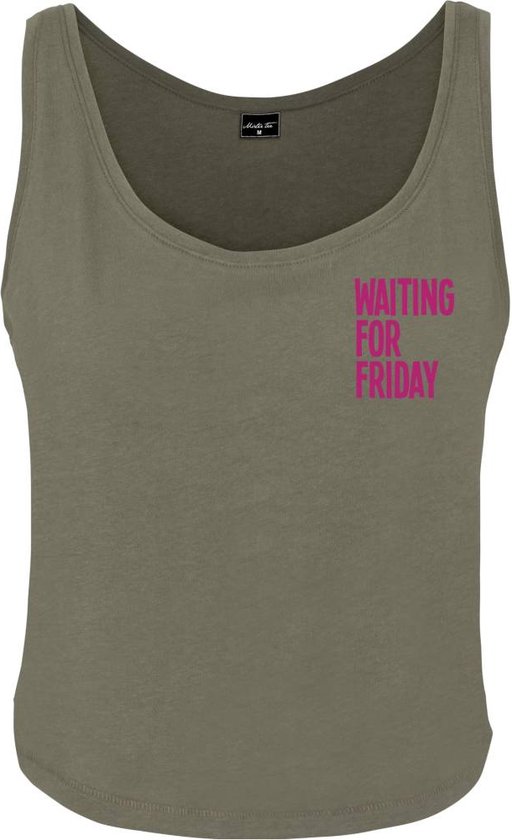 Mister Tee - Ladies Waiting For Friday Box Tank olive Mouwloze top - L - Olijfgroen