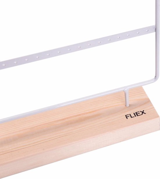Fliex - Oorbellenrekje - sieradenstandaard groot - 70 gaatjes - wit - Fliex