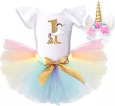 3-delige eerste verjaardag cakesmash set Unicorn Dream deLuxe - eerste verjaardag - cakesmash - unicorn - maat 80 - kind - baby