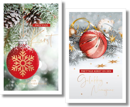50 Luxe Kerst En Nieuwjaarskaarten Met Pen 9,5x14cm 10 X 5 Dubbele Kaarten Enveloppen Serie Goede Kerstdagen Een Voorspoedig Nieuwjaar 2860181397