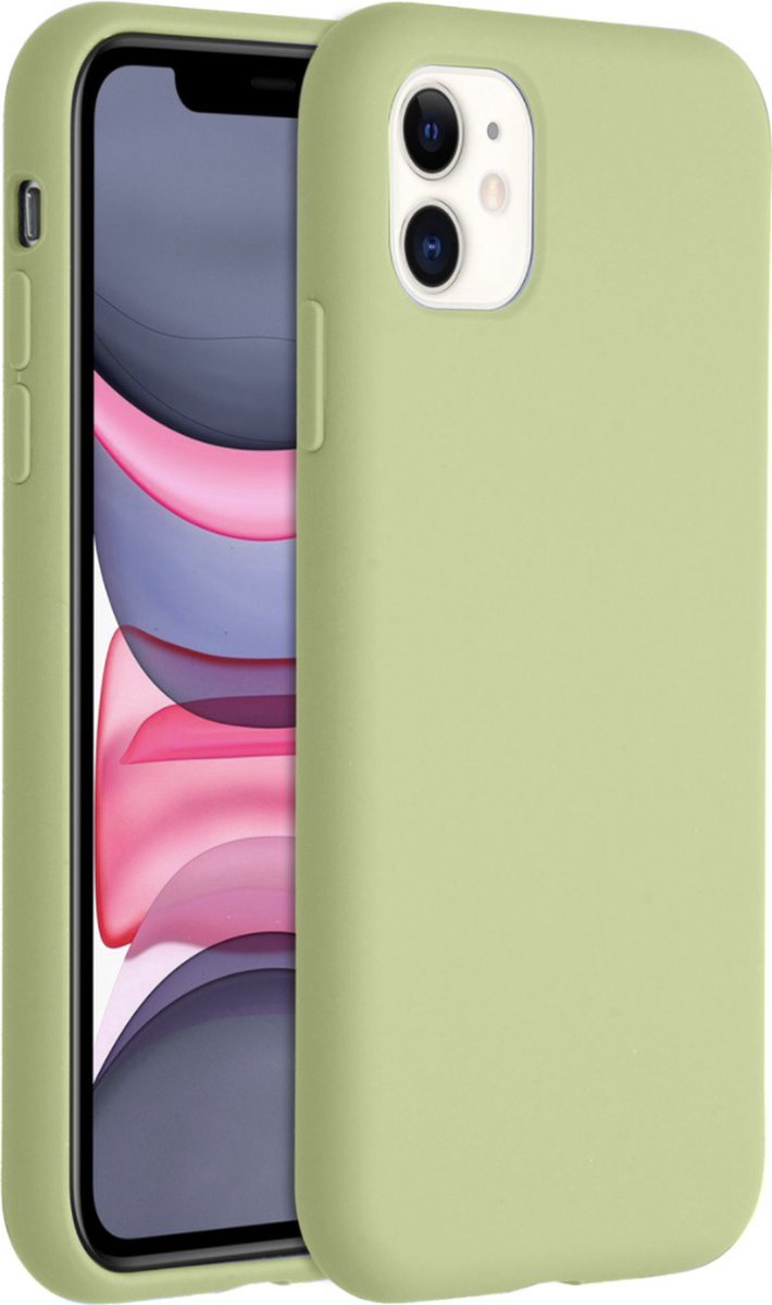Supertarget hoesje geschikt voor Apple iPhone 11 - Siliconen Back Cover - Groen - Limoen groen - Bright green - Lime green