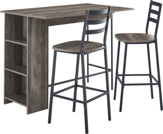 3-Delige Ronde Tafel en Krukset voor 2 Personen Bartafel met 2 3-Delige Ronde Tafel en Krukset voor 2 Personen Bartafel met 2