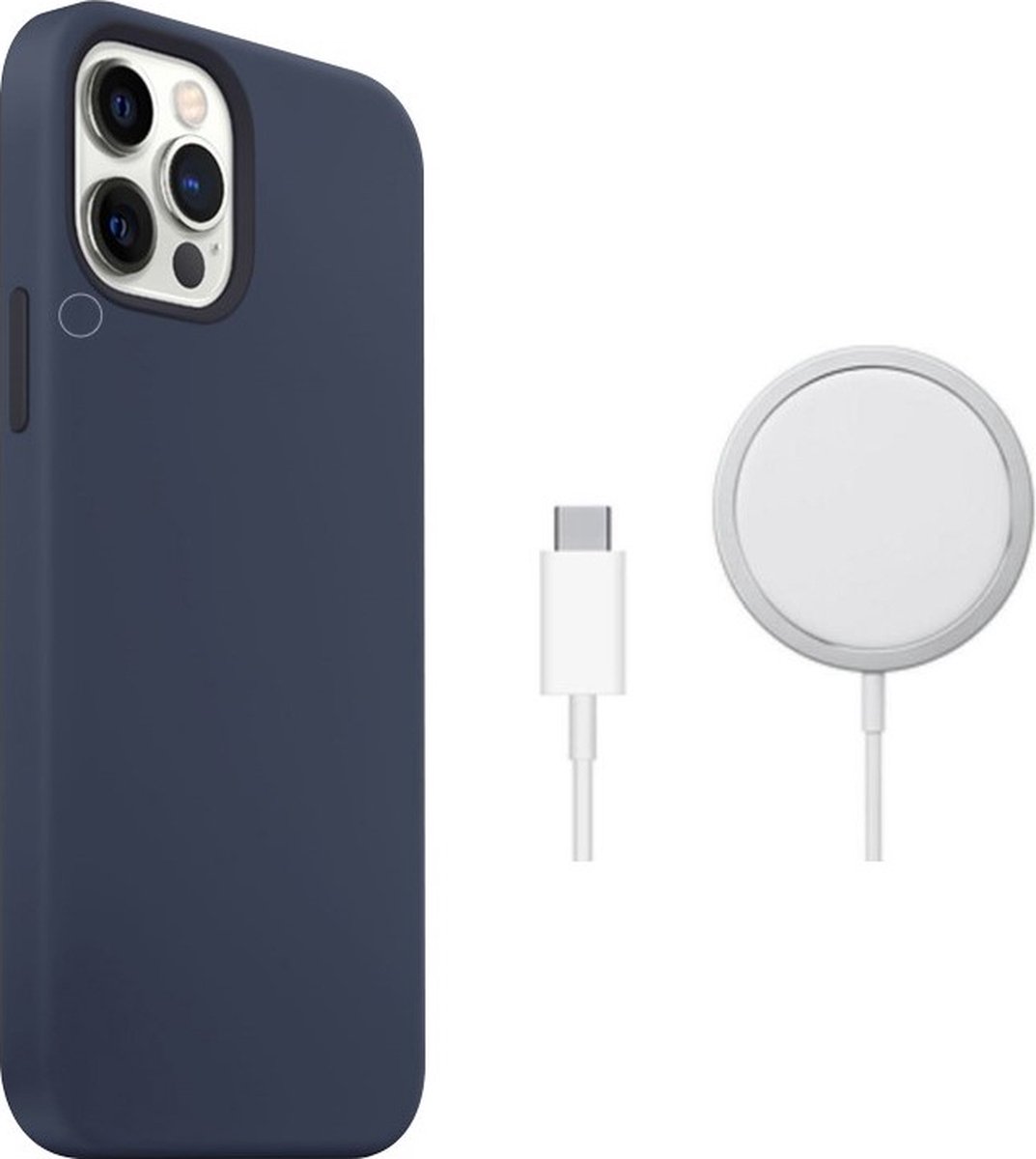 Bumper hoesje geschikt voor de iPhone 12 - Magnetische ring hoesje met Magnetische ring Oplader en GRATIS Screenprotector – Blauw