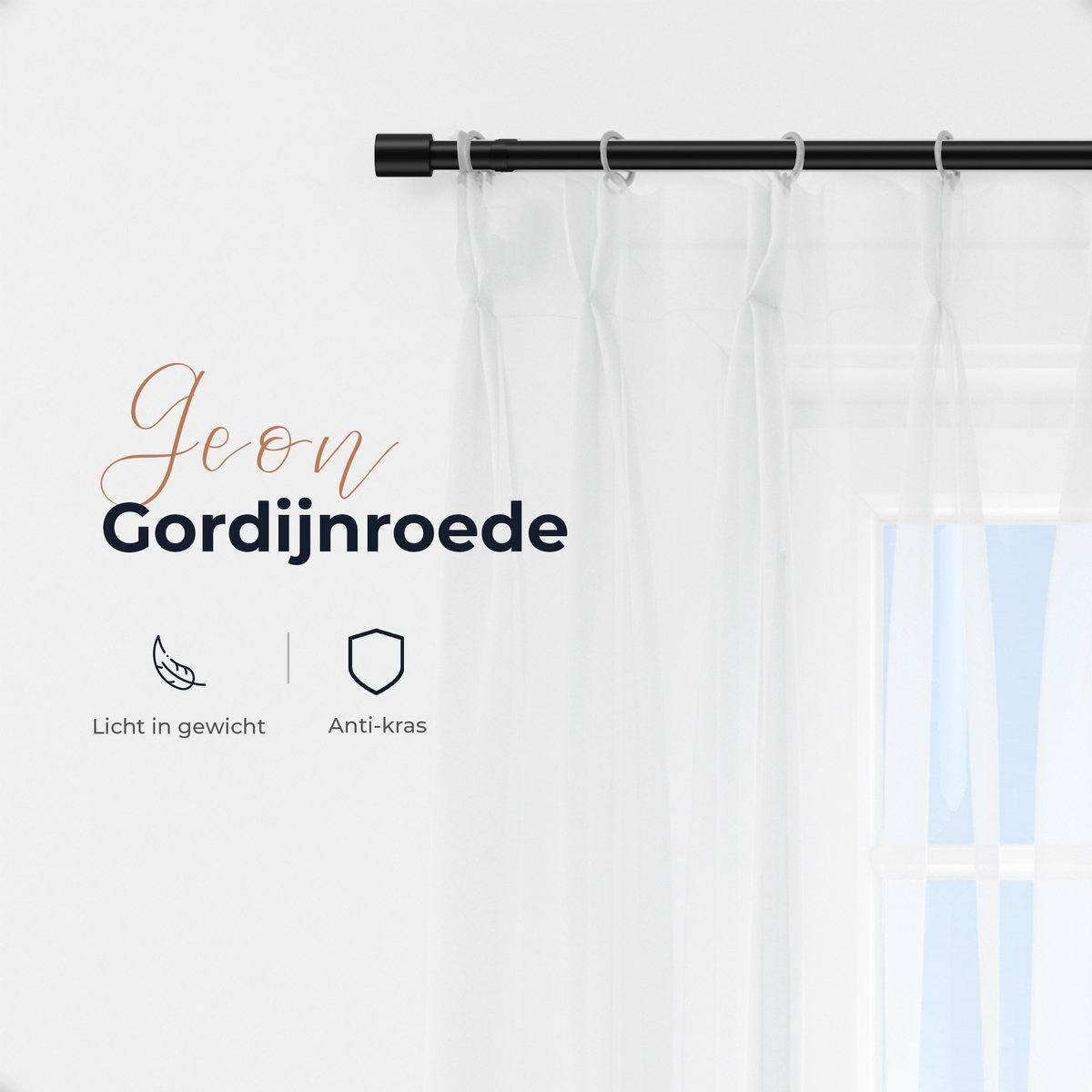 GEON - Gordijnroede - 183-366 cm - Gordijnroede uitschuifbaar - Gordijnrails  compleet... | bol.com