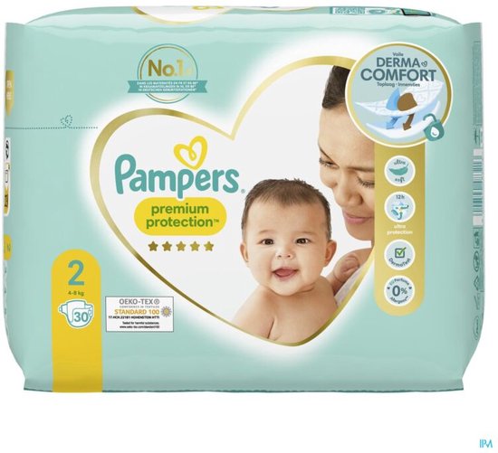 Pampers Premium Protection Taille 2 30 Couches 4KG-8KG